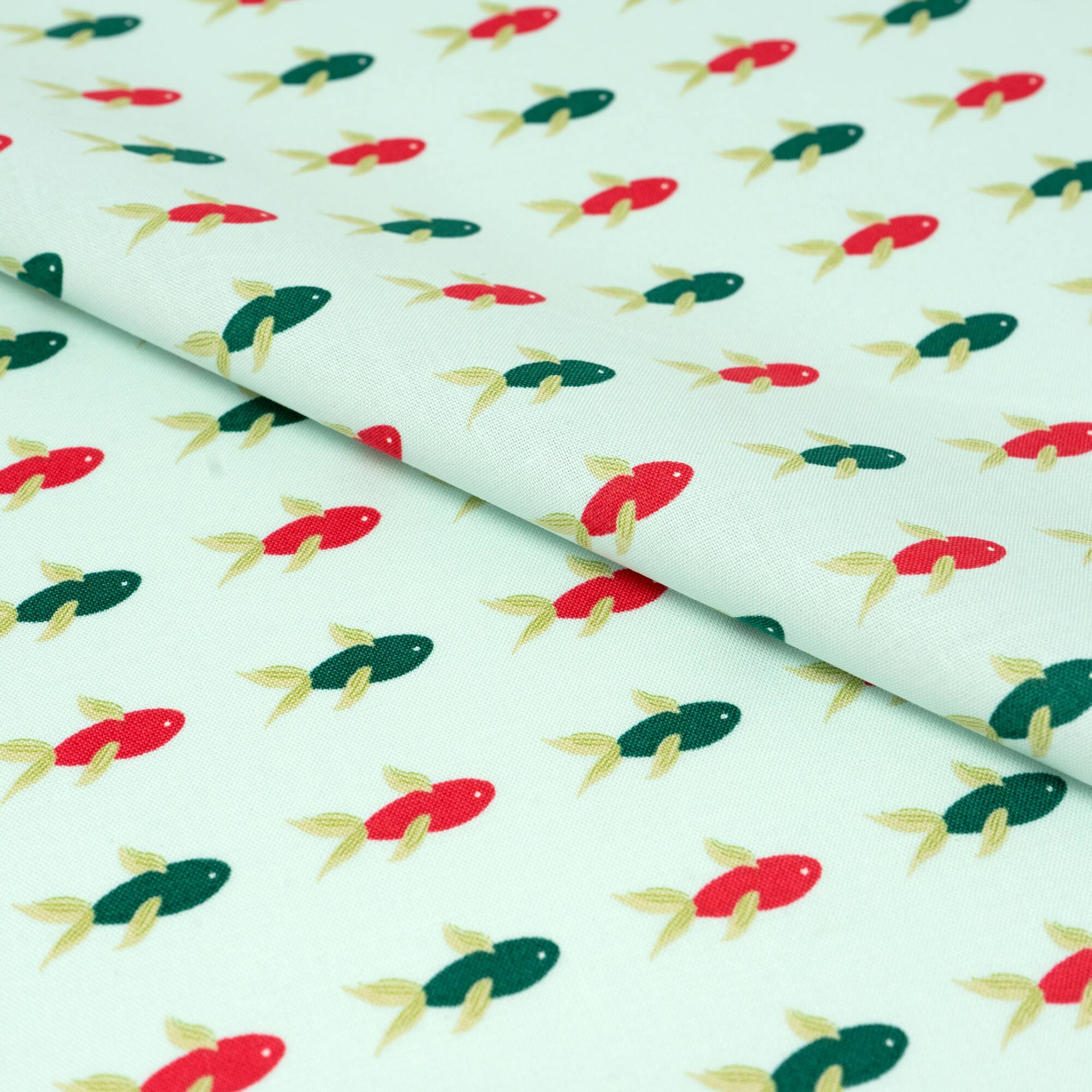 SINGER Denise Palmer Aqua Fish Cotton Fabric